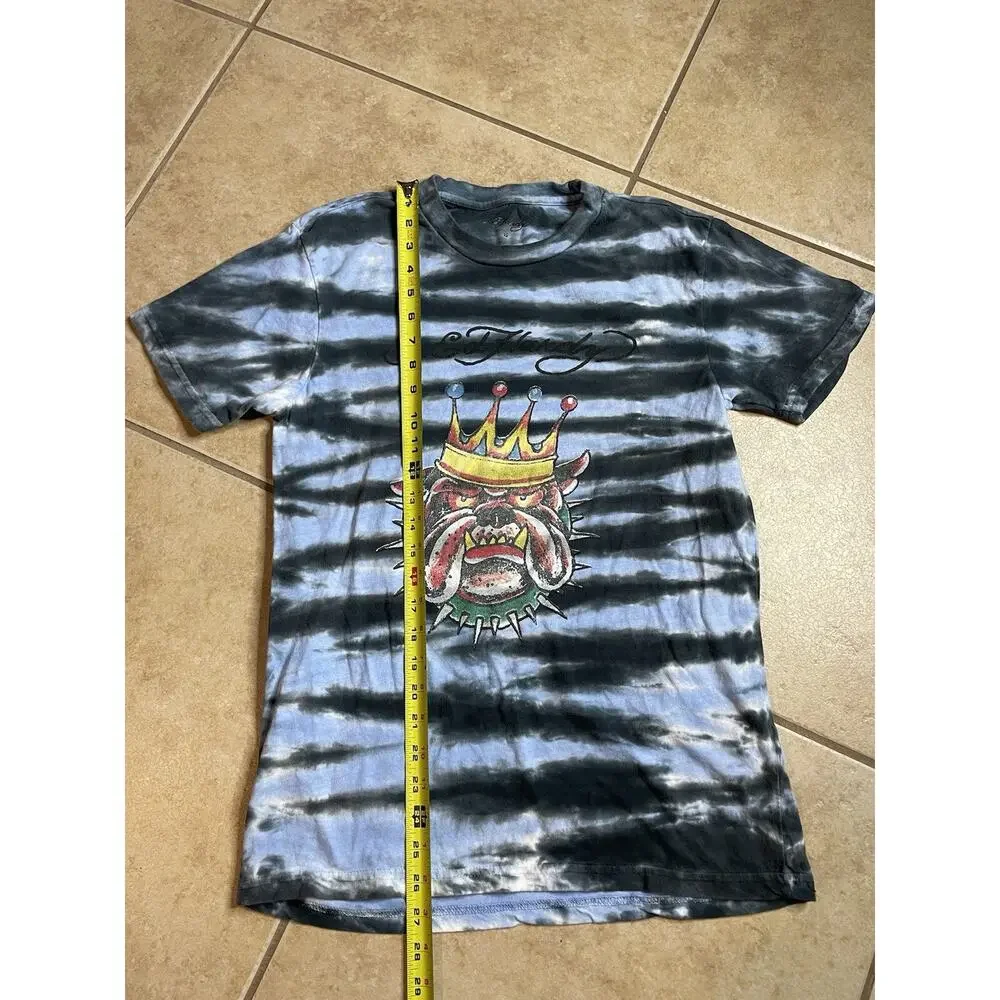 Vintage Y2K ED HARDY Bulldog w/crown T-shirt Size S 2000’s Christian Audigier
